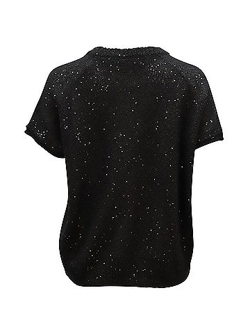 ATM Anthony Thomas Melillo ATM Anthony Thomas Melillo Sequin Knit Top in Black Polyester (view 2)