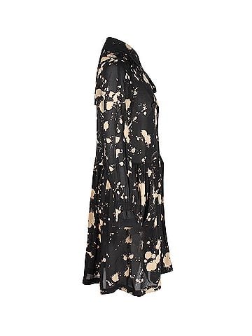 Burberry Burberry Printed Long Sleeve Dress in Black Polyester (view 2)