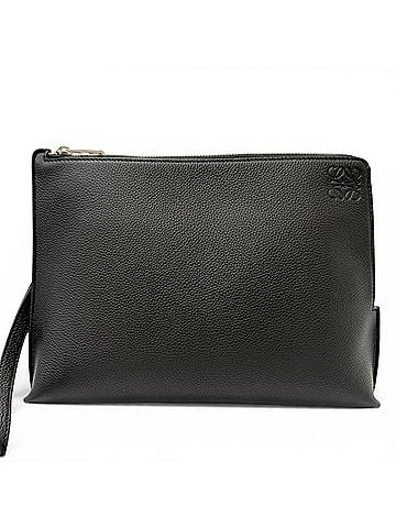 Loewe LOEWE C660Z81X01 Leather Anagram Embossed Logo L-Zip Pouch Second Bag Clutch Black Men's (view 1)