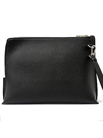 Loewe LOEWE C660Z81X01 Leather Anagram Embossed Logo L-Zip Pouch Second Bag Clutch Black Men's (view 2)