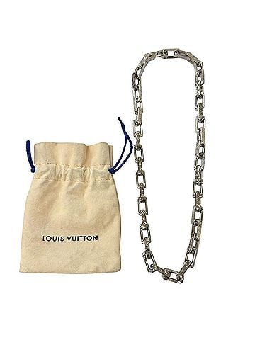 Louis Vuitton LOUIS VUITTON (Louis Vuitton) 2020 model M64196 Collier Chain Monogram Necklace, Silver, Made in Italy, Men's (view 2)
