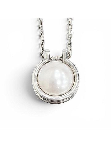 Tiffany & Co. TIFFANY&amp;Co. Tiffany HardWear Freshwater Pearl Link Pendant Necklace, AG925 Sterling Silver, White, Weight 5.3g, Women's, Comes with Box and Dust Bag. (view 1)