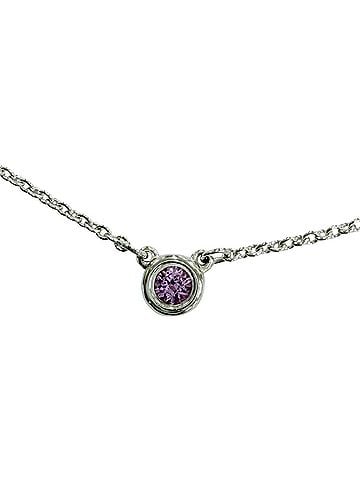Tiffany & Co. TIFFANY&amp;Co. Tiffany &amp; Co. Elsa Peretti Color by the Yard Pink Sapphire AG925 Necklace, Silver, Pink, Weight 1.65g, Women's, Comes with Box and Dust Bag (view 1)