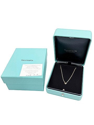 Tiffany & Co. TIFFANY&amp;Co. Tiffany By the Yard 750 (PG) 1P Diamond Approx. 0.14ct Necklace, Purchased June 2014, Gold, Weight 2.3g, Women's, Comes with Box (view 2)