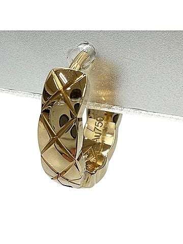 Chanel CHANEL FF3615 750 (YG) Coco Crush Single Earring, Yellow Gold, Weight 1.6g, Women's Accessory (view 2)
