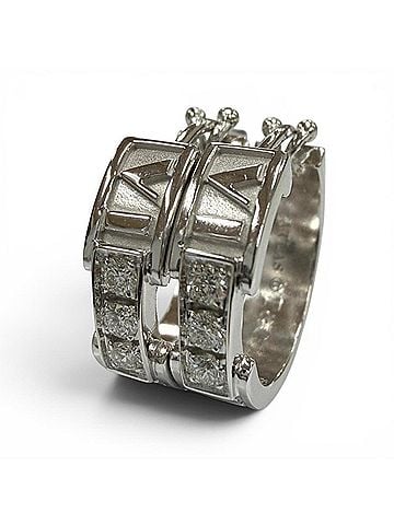 Tiffany & Co. TIFFANY&amp;Co. Tiffany &amp; Co. 750 (WG) 6-Diamond Atlas Hoop Earrings, Pair, Silver, Made in Italy, Weight 5.83g, Women's Accessory (view 1)