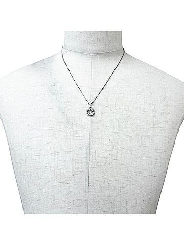 Gucci GUCCI 455535 AG925 Interlocking G Arabesque Chain Necklace, Silver, Made in Italy, Weight 7.2g, Men's (view 2)