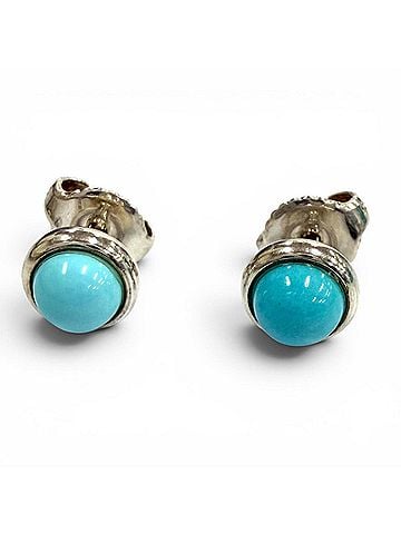 Tiffany & Co. TIFFANY&amp;Co. Tiffany &amp; Co. Elsa Peretti Cabochon by the Yard Earrings, AG925, Turquoise Blue Silver, Weight 1.7g, Women's, Comes with Box and Dust Bag. (view 1)