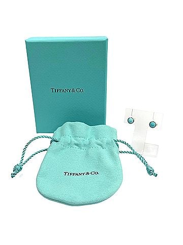 Tiffany & Co. TIFFANY&amp;Co. Tiffany &amp; Co. Elsa Peretti Cabochon by the Yard Earrings, AG925, Turquoise Blue Silver, Weight 1.7g, Women's, Comes with Box and Dust Bag. (view 2)