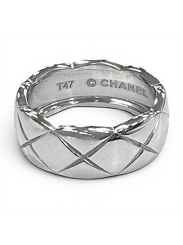 Chanel CHANEL W14629 750 (WG) Coco Crush Ring, Silver, Weight 5.43g, Women's Accessory (view 1)