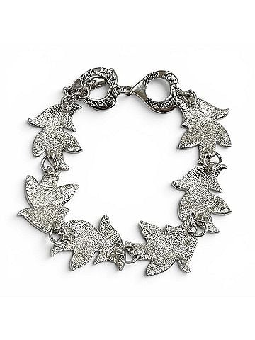 Yves Saint Laurent YVES SAINT LAURENT Rhodium-plated Heart Toggle Bracelet, Silver, Women's Accessory (view 2)