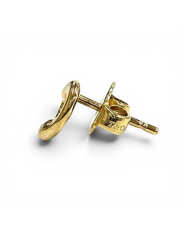 Tiffany & Co. TIFFANY&amp;Co. Tiffany &amp; Co. Elsa Peretti Open Heart Stud Earrings, 750 Extra Mini Yellow Gold, Weight 1.61g, Women's. (view 2)