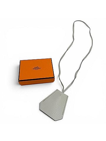 Hermès HERMES Vintage Leather Silver Hardware Margiela Era Clochette Necklace Light Gray ?E Stamp Made in France Men's (view 2)