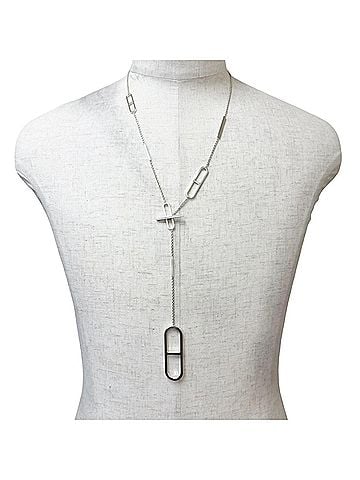 Hermès HERMES Ever AG925 Chaine d'Ancre Long Chain Necklace, Silver, Made in Italy, Weight 34.3g, Men's/Women's (view 2)