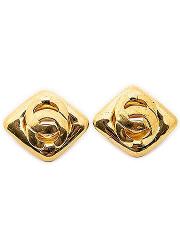 Chanel CC Diamond-shaped Clip On Earrings (view 1)