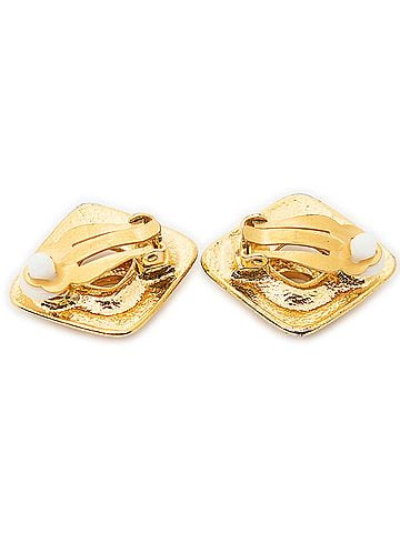 Chanel CC Diamond-shaped Clip On Earrings (view 2)