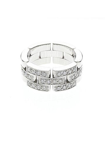 Cartier Cartier Maillon Panthère Ring With Diamonds White Gold (18K) Fashion Diamond Band Ring Silver (view 1)