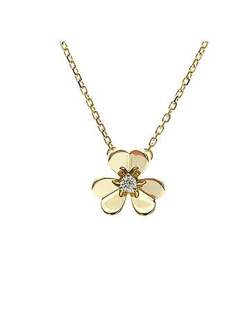 Van Cleef & Arpels Van Cleef &amp; Arpels Frivole Mini Necklace Yellow Gold (18K) Diamond Women,Men Fashion Necklace (Gold) (view 1)