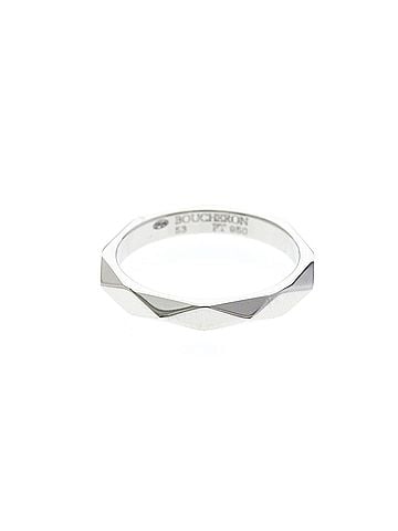 Boucheron Boucheron Faceted Ring Platinum Fashion No Stone Band Ring Silver (view 1)