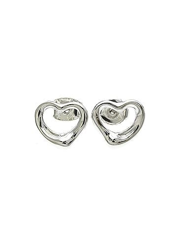 Tiffany & Co. Tiffany Open Heart Earrings No Stone Platinum Stud Earrings Silver (view 1)