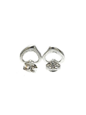 Tiffany & Co. Tiffany Open Heart Earrings No Stone Platinum Stud Earrings Silver (view 2)