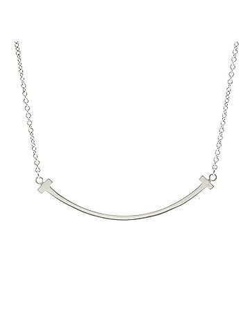 Tiffany & Co. Tiffany Tiffany T Smile Small Size Necklace White Gold (18K) No Stone Men,Women Fashion Necklace (Silver) (view 1)