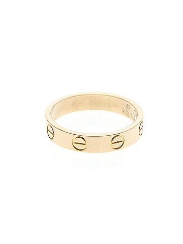 Cartier Cartier Mini Love Ring Pink Gold (18K) Fashion No Stone Band Ring Pink Gold (view 2)