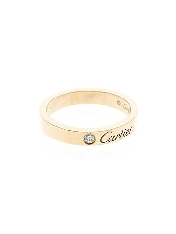 Cartier Cartier Cartier C De Cartier Wedding Ring With 1 Diamond Pink Gold (18K) Fashion Diamond Band Ring Pink Gold (view 1)