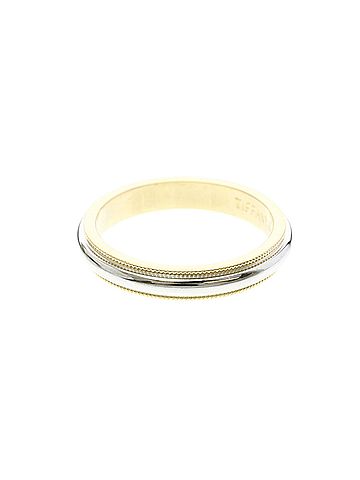 Tiffany & Co. Tiffany Milgrain Band Ring Yellow Gold (18K),Platinum Fashion No Stone Band Ring Gold,Silver (view 2)