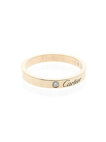 Cartier Cartier Cartier C De Cartier Wedding Ring With 1 Diamond Pink Gold (18K) Fashion Diamond Band Ring Pink Gold (view 1)