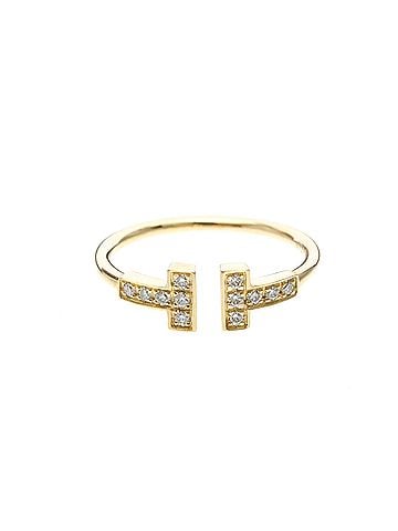 Tiffany & Co. Tiffany T Wire Ring With Diamond Pink Gold (18K) Fashion Diamond Band Ring Pink Gold (view 1)