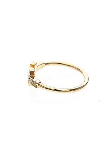 Tiffany & Co. Tiffany T Wire Ring With Diamond Pink Gold (18K) Fashion Diamond Band Ring Pink Gold (view 2)