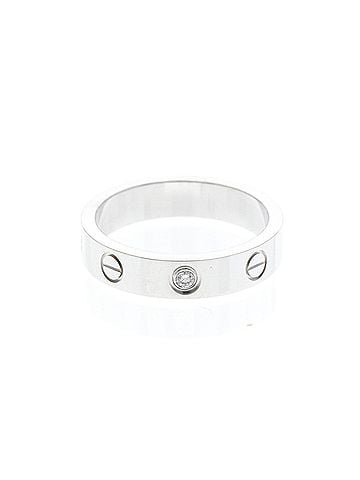 Cartier Cartier Mini Love Ring With 1 Diamond White Gold (18K) Fashion Diamond Band Ring Silver (view 1)