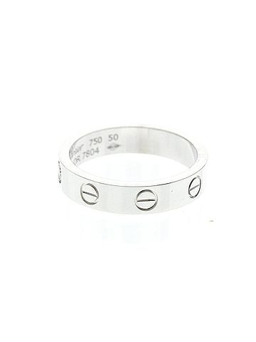 Cartier Cartier Mini Love Ring With 1 Diamond White Gold (18K) Fashion Diamond Band Ring Silver (view 2)
