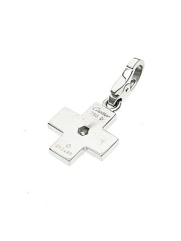 Cartier Cartier Cross Pendant Top With 1 Diamond White Gold (18K) Diamond Women,Men Fashion Pendant Necklace (Silver) (view 2)