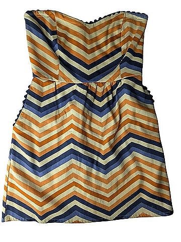 Judith March Retro Chevron Strapless Mini Dress Casual Dress (view 1)