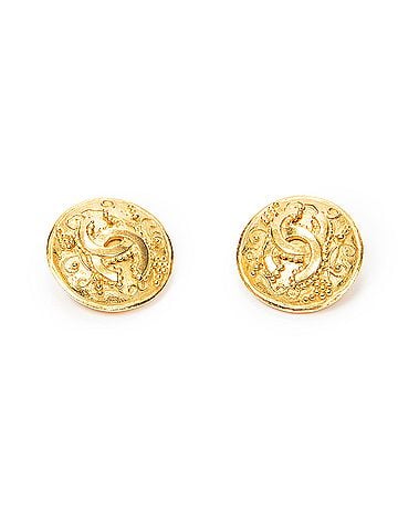 Chanel CC Round Clip on Earrings (view 1)