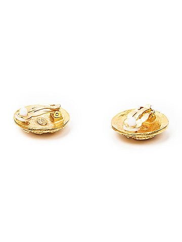 Chanel CC Round Clip on Earrings (view 2)