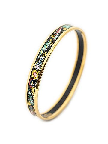 Hermes Leather Goods Enamel Bangle PM (view 1)