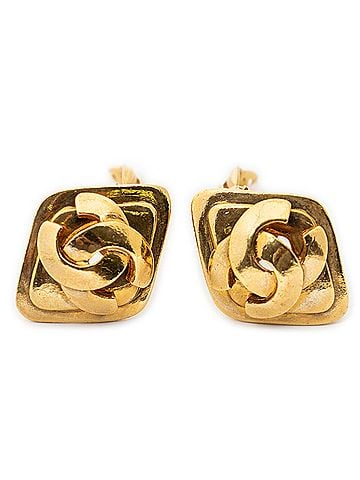 Chanel CC Diamond-shaped Clip On Earrings (view 1)