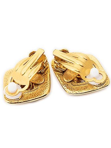 Chanel CC Diamond-shaped Clip On Earrings (view 2)