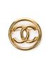 Chanel Gold Toned CC Round Brooch One size - photo 1