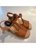 Swedish Hasbeens 100% Leather Tan Sandals Size EU 37 - photo 3