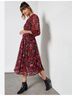 Mango Floral Red Pink Casual Dress Size L - photo 3