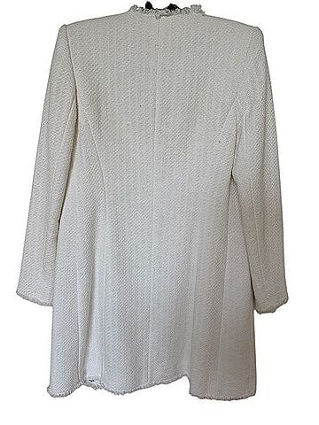 Magaschoni Ivory Tweed Dress Coat Coat (view 2)