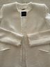 Magaschoni 91% Cotton 9% Polyamide 100% Acetate Solid Ivory Coat Size 6 - photo 3