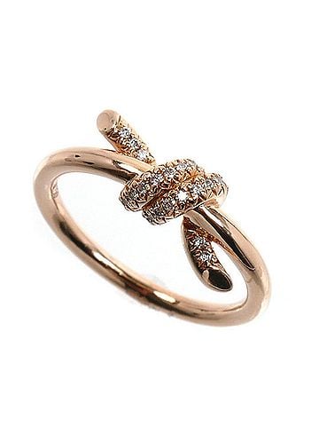 Tiffany & Co. TIFFANY&amp;Co. Tiffany 18KPG Pink Gold Knot Diamond Ring (69526462) - 3.2g Women's (view 1)