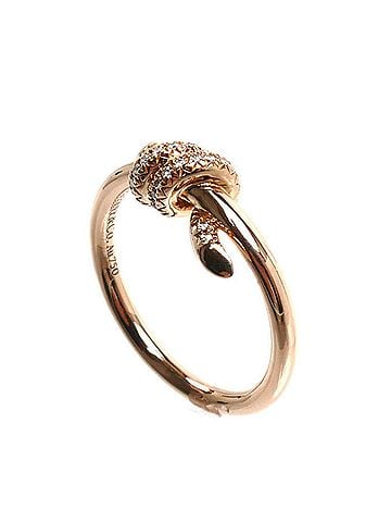 Tiffany & Co. TIFFANY&amp;Co. Tiffany 18KPG Pink Gold Knot Diamond Ring (69526462) - 3.2g Women's (view 2)
