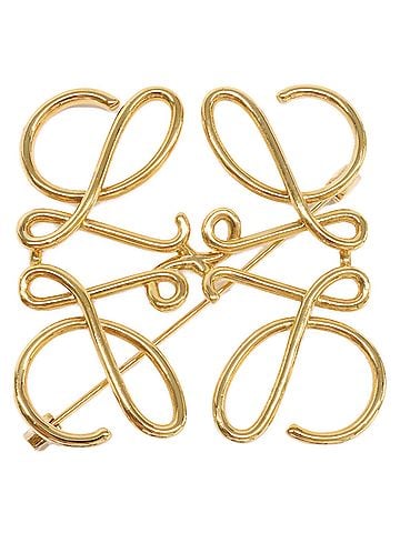 Loewe LOEWE Anagram Brooch, Gold Color, Women's (view 1)