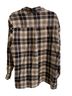 Chico's 100% Linen Plaid Black White Gray Button-Down Shirt Size 2 - photo 2